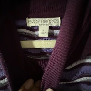 Eva Mendes Purple Striped Sweater